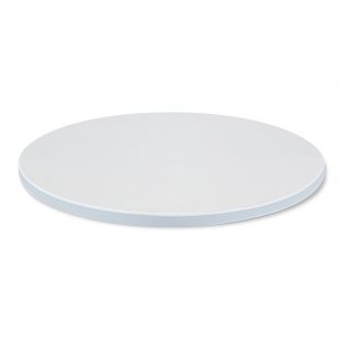 Table top chipboard, round, white shagreen