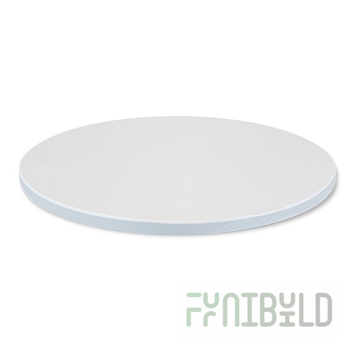 Table top chipboard, round, white shagreen