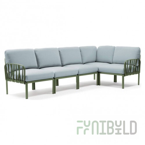 Plastic sofa with pillows Komodo 5 agave/ice