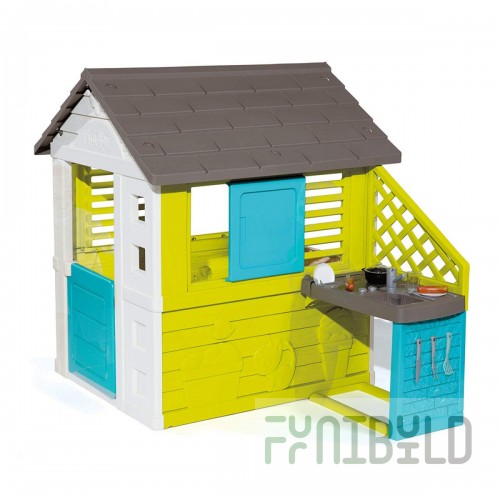 Playhouse with kitchen, blue