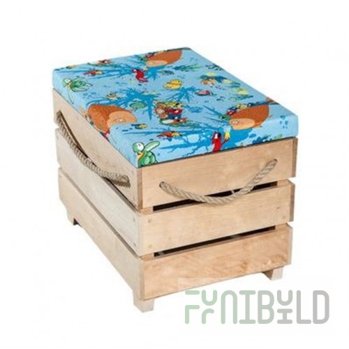 Box - pouf wood