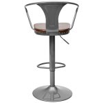 Tolix Arms Soft Bar Stool Silver