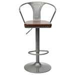 Tolix Arms Soft Bar Stool Silver