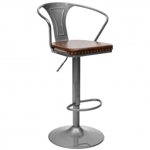 Tolix Arms Soft Bar Stool Silver