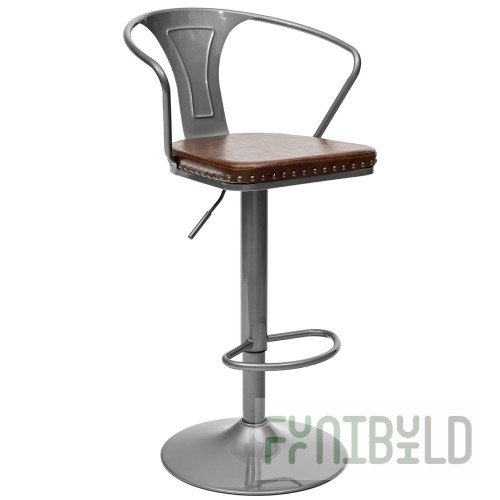 Tolix Arms Soft Bar Stool Silver