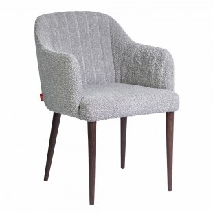 Tulip chair, grey boucle