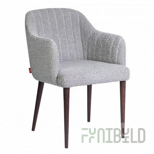 Tulip chair, grey boucle