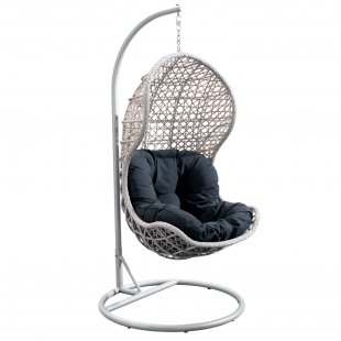 Hanging chair Cand Grey made of artificial rattan