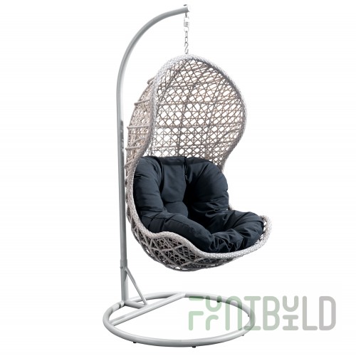 Hanging chair Cand Grey made of artificial rattan
