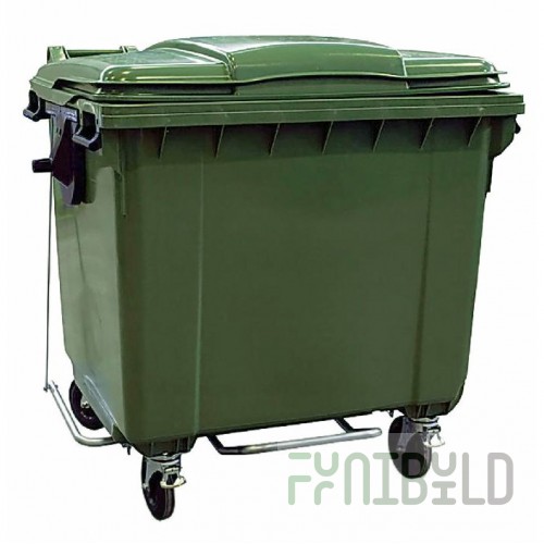 Waste container 1100 liters, with pedal