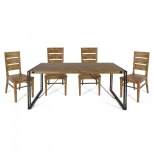 Dining set with wooden chairs