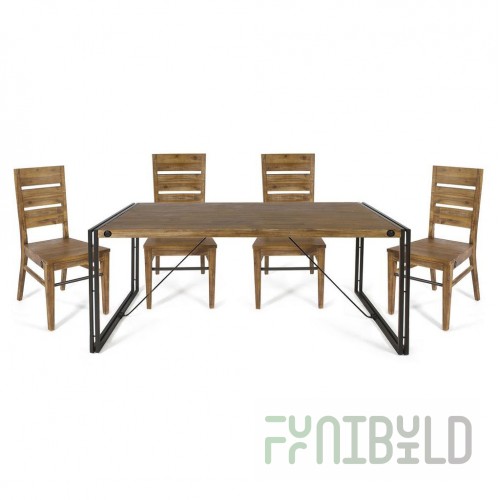 Dining set with wooden chairs