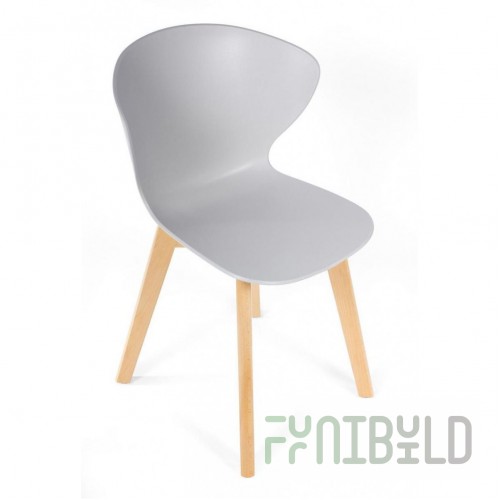 Chair Gracia gray with wooden legs