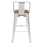 Tolix Wood chair with backrest semi-bar White