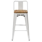Tolix Wood chair with backrest semi-bar White