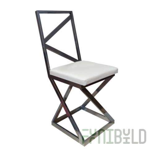 Loft chair, chrome frame, white eco-leather