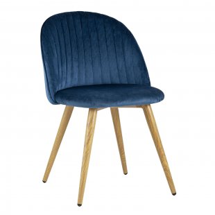 Chair Lyon Stripes velour blue