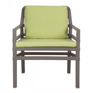 Plastic chair with cushions Aria, tortora, lime