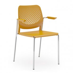 One Shot plastic chair with half armrests