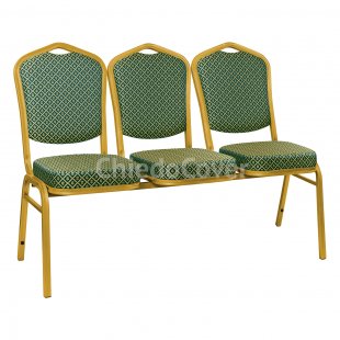 Section of 3 chairs Hit - gold, green rhombus