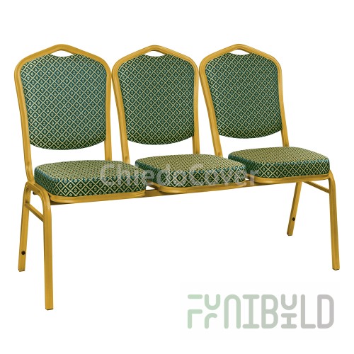 Section of 3 chairs Hit - gold, green rhombus