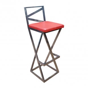 Bar stool Loft, chrome frame, red eco-leather