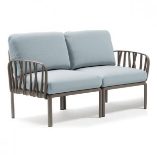 Plastic sofa with cushions Komodo 2, frame color tortora, upholstery led