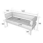 Three-seater Business sofa with armrests