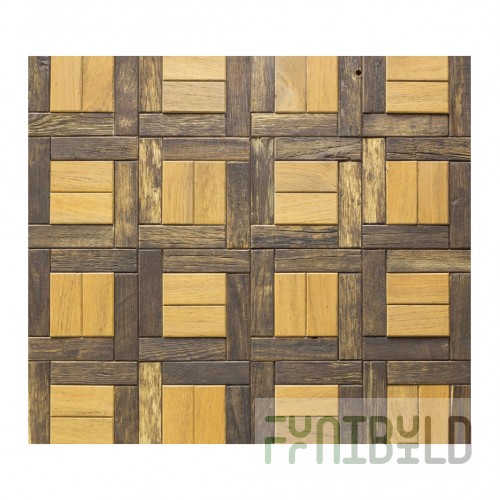 Kasumi Vintage Wall Panel, Barn Board, Teak