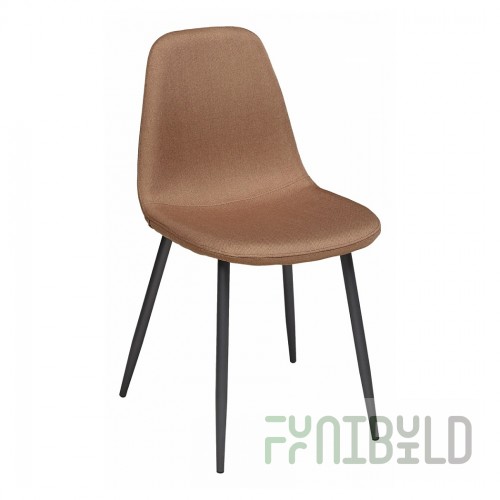 Cassiopea chair, light brown velour, black legs