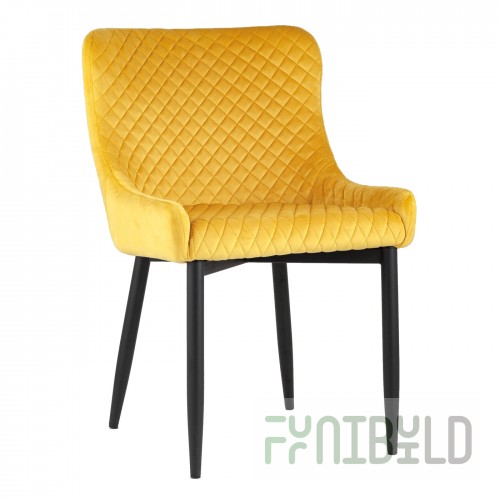 Stitch chair, orange velvet