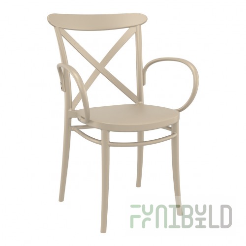 Plastic chair Cross XL, beige