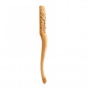 Curved console leg with carved composition