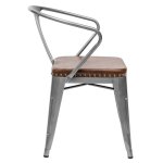 Chair Tolix Arms Soft With armrests Silver