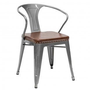 Chair Tolix Arms Soft With armrests Silver