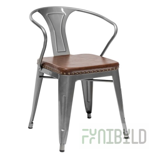 Chair Tolix Arms Soft With armrests Silver