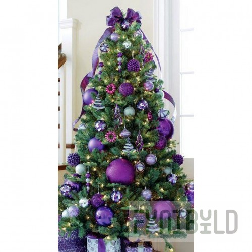 Designer Christmas tree decorated with Purple Dream