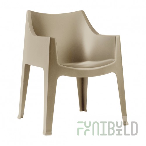 Plastic chair Coccolona, ​​tortora