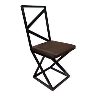 Loft chair, black frame, chocolate eco-leather