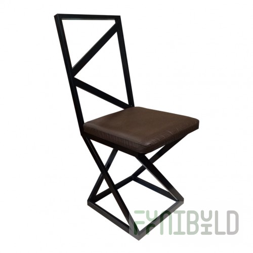 Loft chair, black frame, chocolate eco-leather