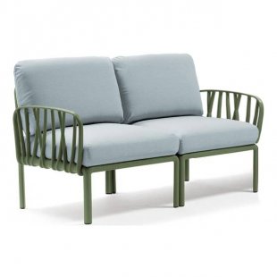 Plastic sofa with cushions Komodo 2, frame color agave, upholstery ice