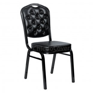 Chair Brown 25mm with carriage coupler, black, black leatherette