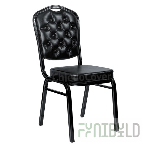 Chair Brown 25mm with carriage coupler, black, black leatherette
