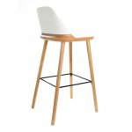 Bar stool Aversa white/ beech