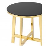 Coffee table 50*50 Alba gold glass black Coffee table 50*50 Alba gold glass black
