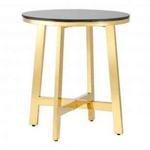 Coffee table 50*50 Alba gold glass black