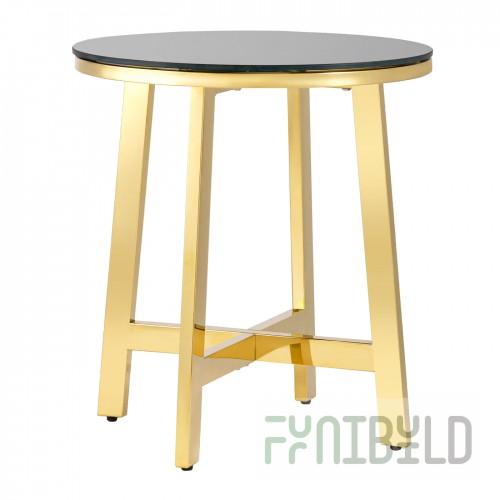 Coffee table 50*50 Alba gold glass black