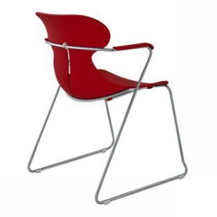 Mariquita plastic chair with armrests on runners