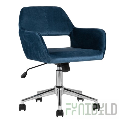 Ross office chair velour blue