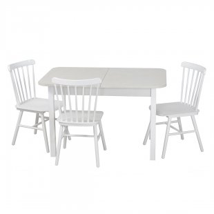 Dining set, Boston table, Tucker chairs, white